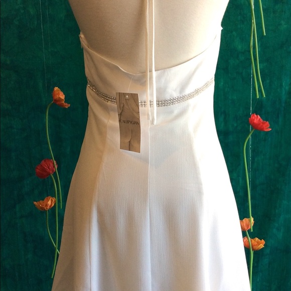 Callipygian Rhinestone Mini Dress White SS18 - NWT - Picture 3 of 4